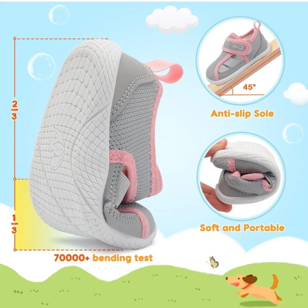Kids Pink and Gray Water Shoes